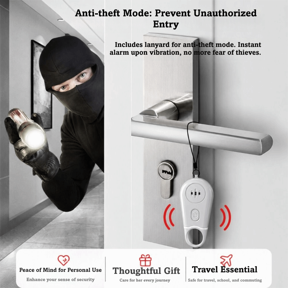 Personal Alarm Keychain - สัญญาณเตือนภัยส่วนบุคคลแบบพกพา เสียงไซเรนดัง น้ำหนักเบา พวงกุญแจพร้อมไฟสัญญาณเตือนภัย ไฟแฟลช ความดังสูง