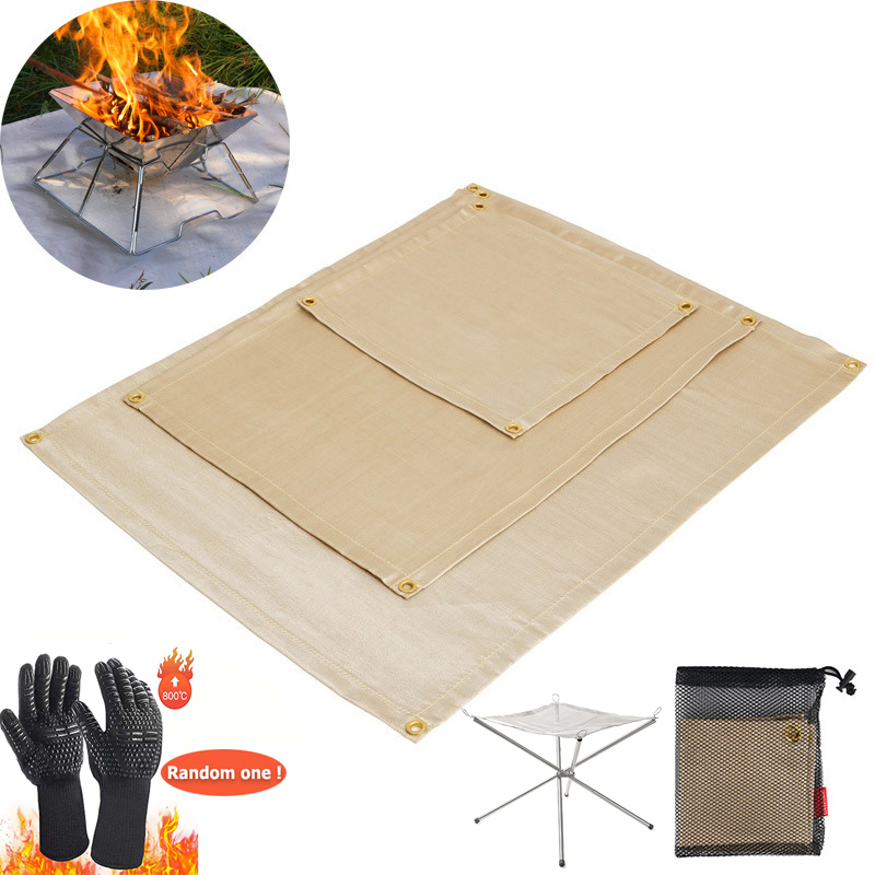 Fire Blanket Kitchen - ผ้ากันไฟสำหรับตั้งแคมป์กลางแจ้ง แผ่นรองปิ้งย่าง ป้องกันไฟ ทนความร้อนสูง ผ้าห่มกันไฟ แผ่นใยแก้ว